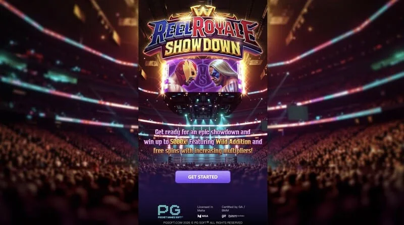 Reel Royale Showdown - リールと3つのWild Additionスロットがあるメイン画面